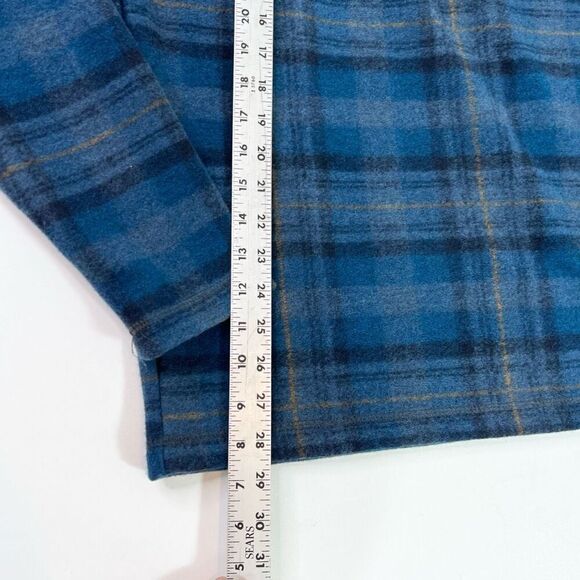 John Wayne Wooly  Fleece Sweater Mens Small Blue Quarter Snap Button Plaid New - Picture 5 of 11